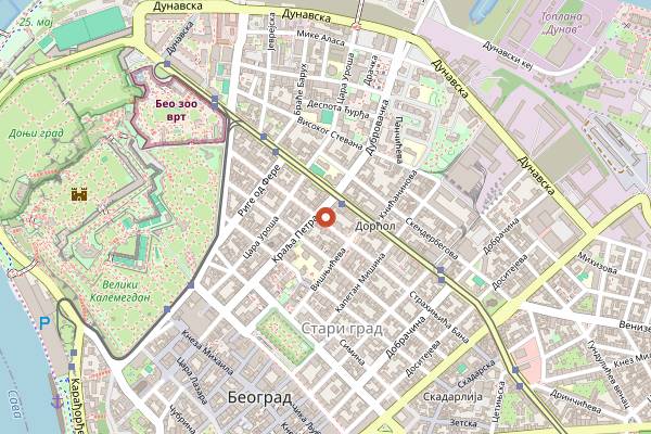 Map showing Delice Dorcol in Belgrade