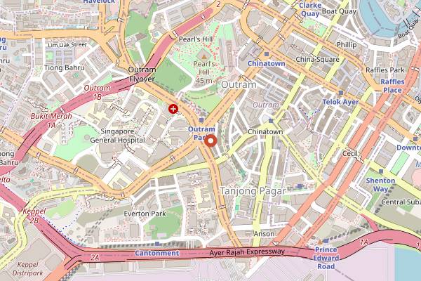 Map showing Restaurant Zen in Singapore