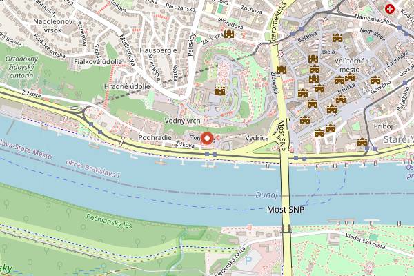 Map showing Kruh Florianska in Bratislava