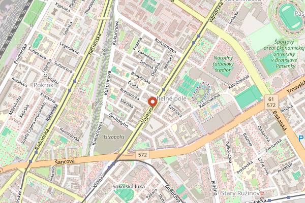 Map showing Kruh Vajnorska in Bratislava