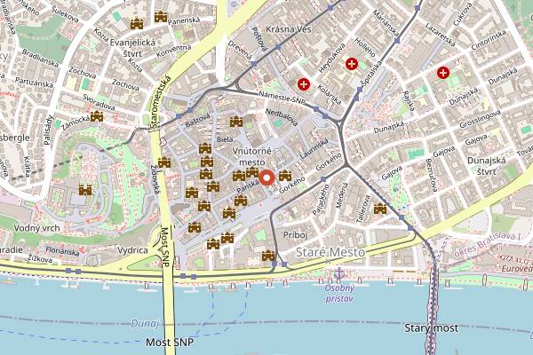 Map showing Old Fashioned Bar in Bratislava