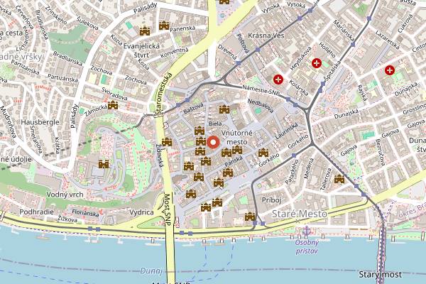 Map showing Pheasant Pub in Bratislava