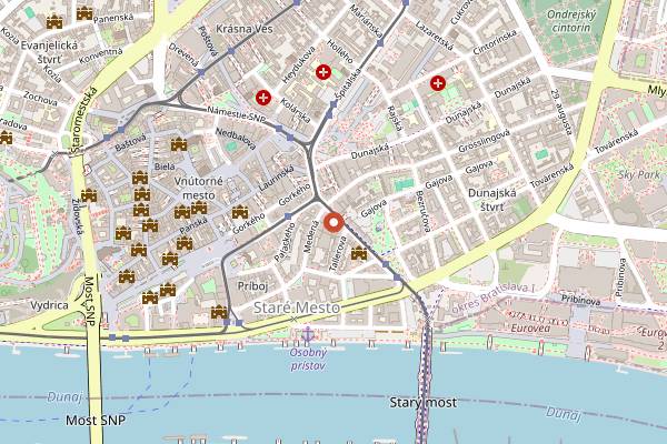 Map showing Stur Cafe in Bratislava