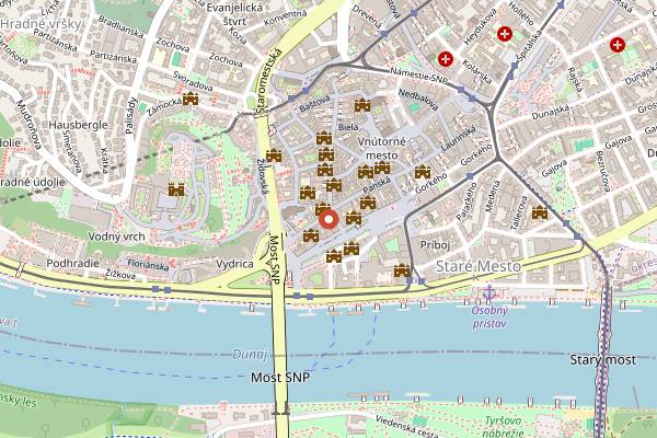 Map showing Mondieu Panska in Bratislava
