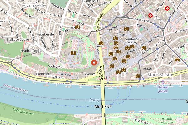 Map showing Modra Hviezda in Bratislava