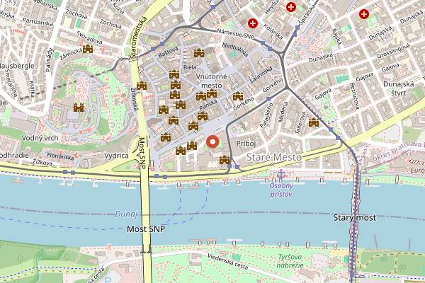 Map showing Savoy Restaurant in Bratislava