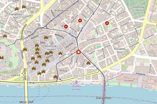 Map showing Goriffee TU-BA in Bratislava