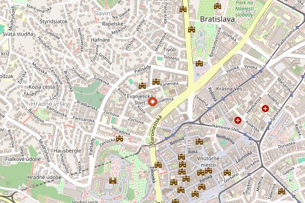 Map showing Vegan Pub in Bratislava