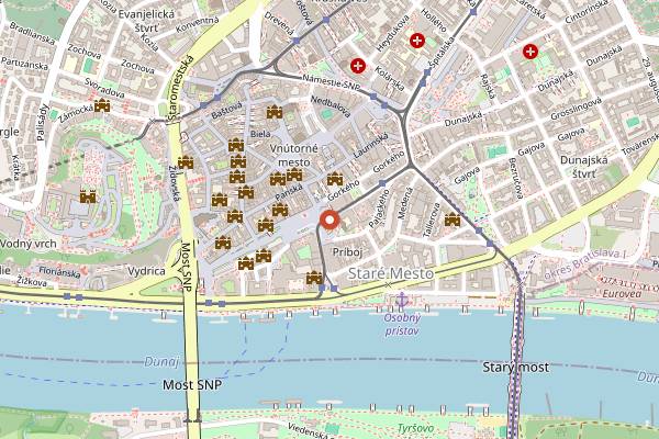 Map showing Bratislava Food Tours in Bratislava