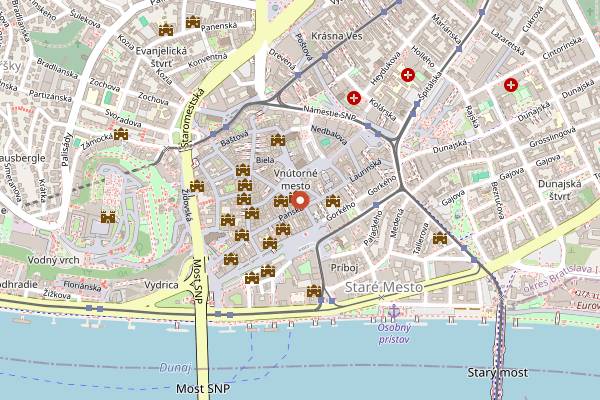 Map showing Antique American Bar in Bratislava