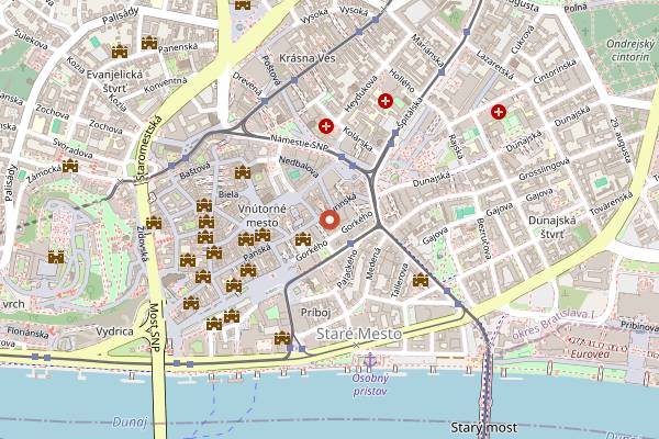 Map showing Urban House in Bratislava