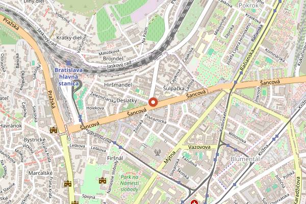 Map showing Randal Club in Bratislava