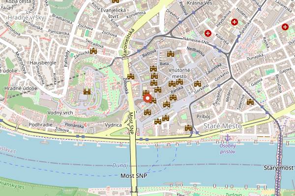 Map showing Irin. in Bratislava