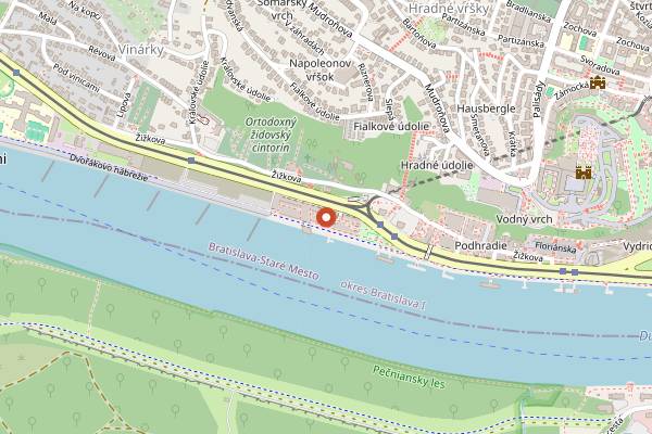 Map showing RIVERBANK Restaurant in Bratislava