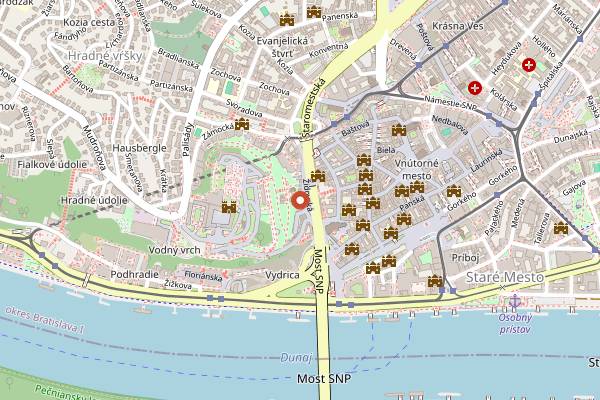 Map showing Drak and Finch in Bratislava