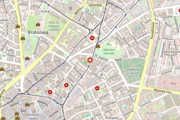 Map showing Vino Dei Vini in Bratislava