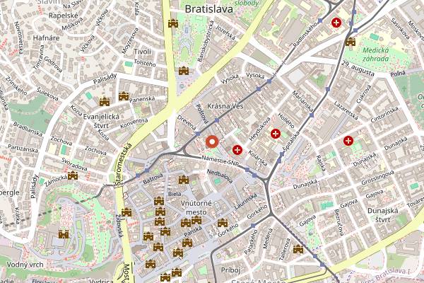 Map showing Vinoteka Vinopolitan in Bratislava