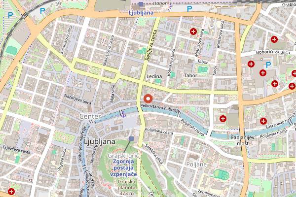 Map showing Pekarna Kruhek in Ljubljana