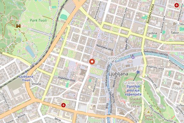 Map showing Pekarna Mauer in Ljubljana