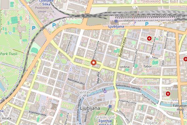Map showing Sir William's Pub in Ljubljana