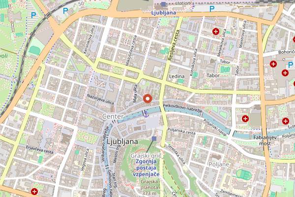 Map showing Lobik Beer Bar in Ljubljana