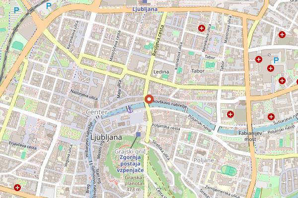 Map showing Cafe Capri in Ljubljana