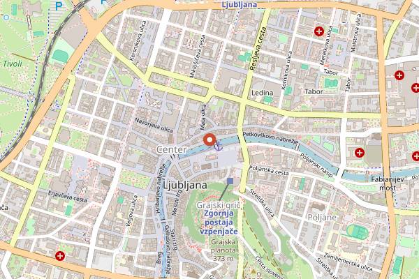 Map showing Fany and Mary in Ljubljana