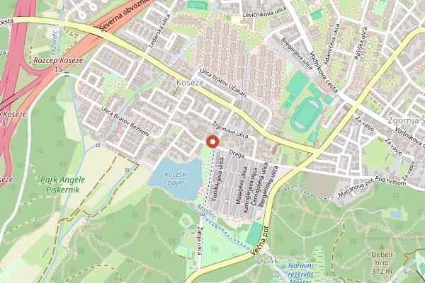 Map showing Kosezar in Ljubljana
