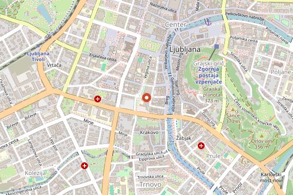 Map showing Le Petit Cafe in Ljubljana