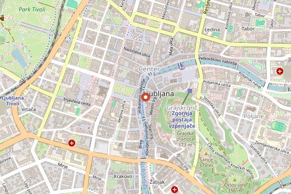 Map showing Slovenska hisa breakfast in Ljubljana