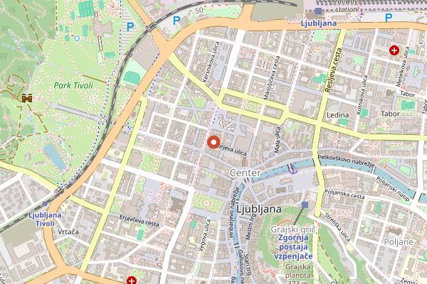 Map showing Cevapdzinica Sarajevo 84 in Ljubljana