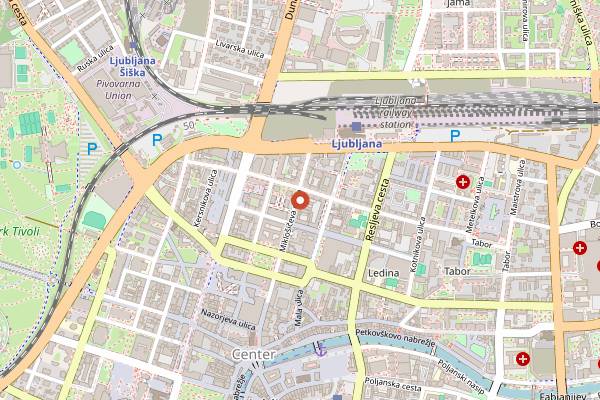 Map showing Nobel Burek in Ljubljana