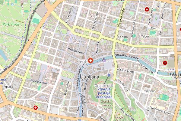 Map showing Kavarna Cacao in Ljubljana