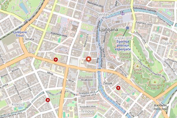 Map showing Stow Specialty Coffee Shop in Ljubljana