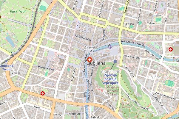 Map showing Pop's Place in Ljubljana