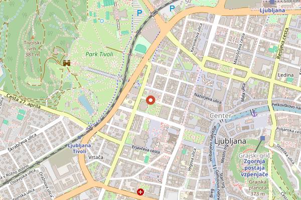 Map showing Escobar Coffee in Ljubljana