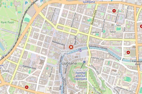 Map showing Ajdovo Zrno in Ljubljana