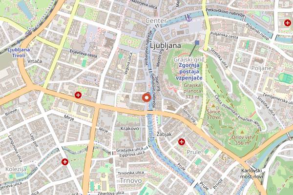 Map showing Breg in Ljubljana
