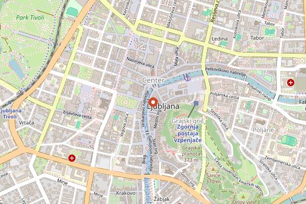 Map showing TaBar in Ljubljana