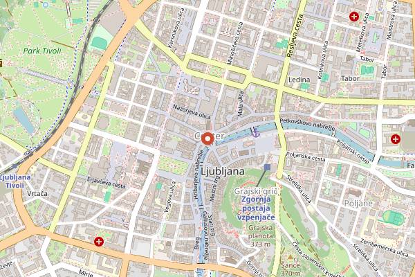 Map showing Patrick's Irish Pub in Ljubljana