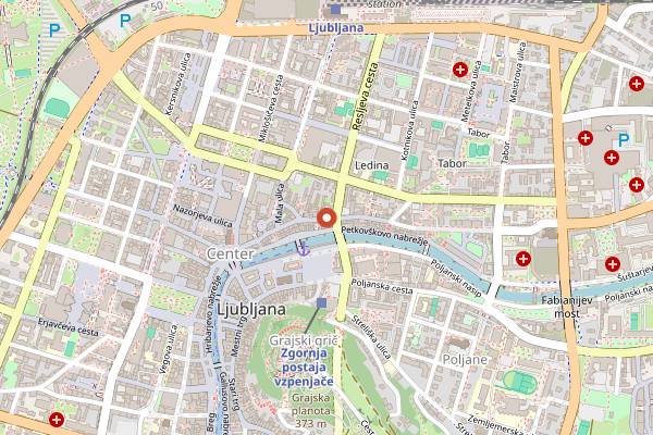 Map showing Šeherezada in Ljubljana
