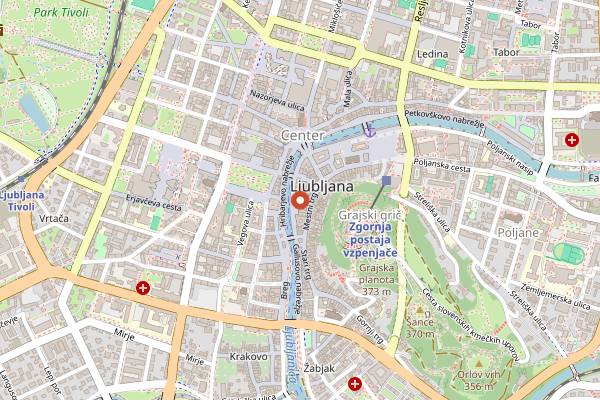 Map showing Champagne Suzy in Ljubljana