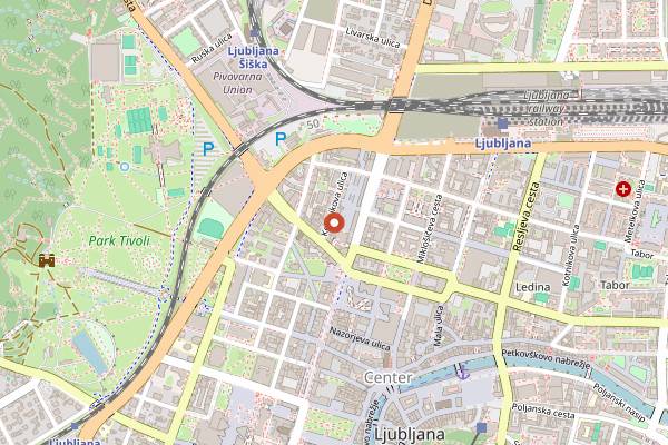 Map showing Klub K4 in Ljubljana