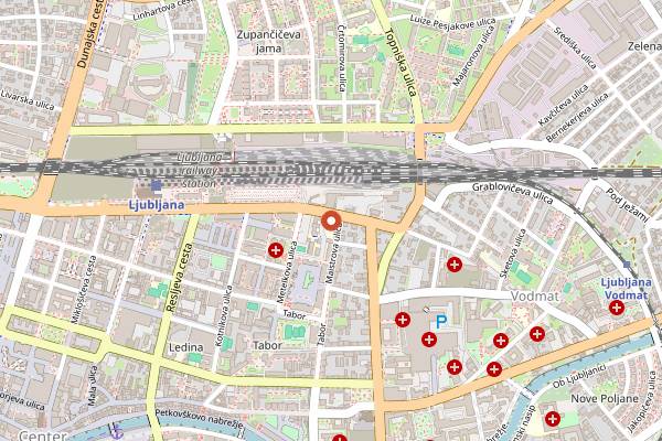 Map showing Klub Monokel in Ljubljana