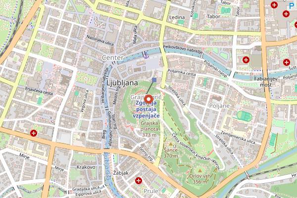 Map showing Gostilna na Gradu in Ljubljana