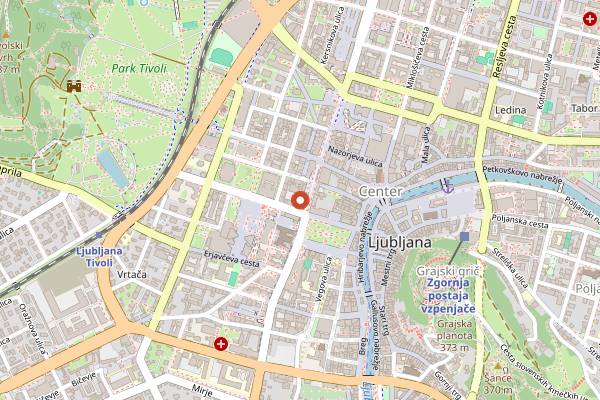 Map showing Harfa in Ljubljana