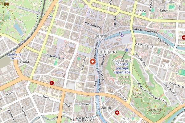 Map showing Dvorni Bar in Ljubljana
