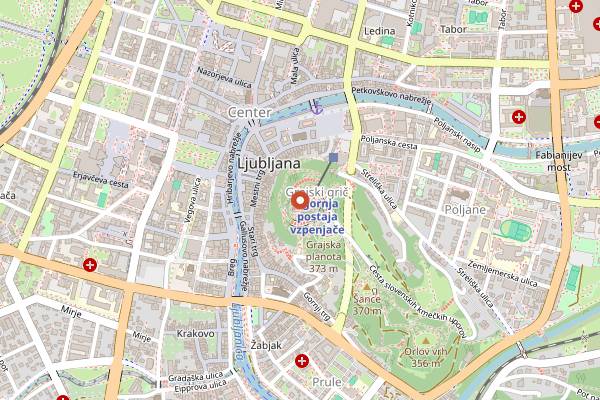 Map showing Grajska Vinoteka in Ljubljana