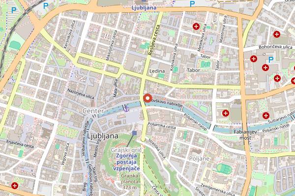 Map showing Klub Druzba in Ljubljana
