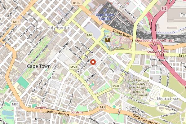 Map showing Charly's Bakery in Cape Town